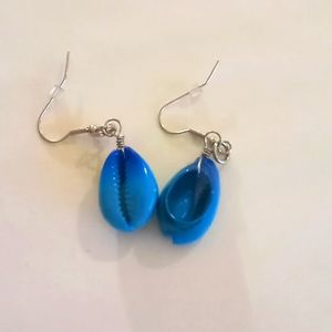 Blue shell earrings